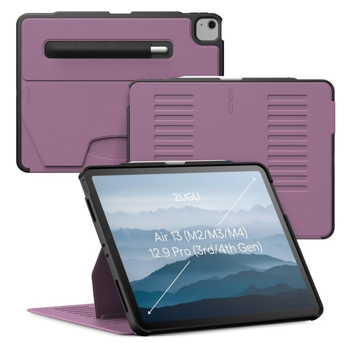 Zugu iPad Air Hülle 13 Zoll M2 2024 / iPad Pro 12.9 (3rd/4th Gen), schlanke Schutzhülle 10 Winkel-St