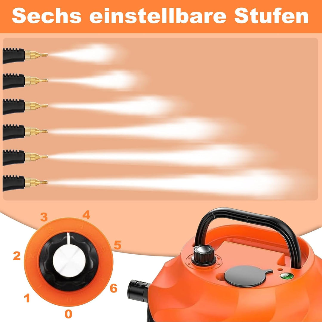 3800W Hand Dampfreiniger, 1L Wassertank Dampfreiniger Handgerät, 10s Schnellaufheizung, 6 Geschwindi
