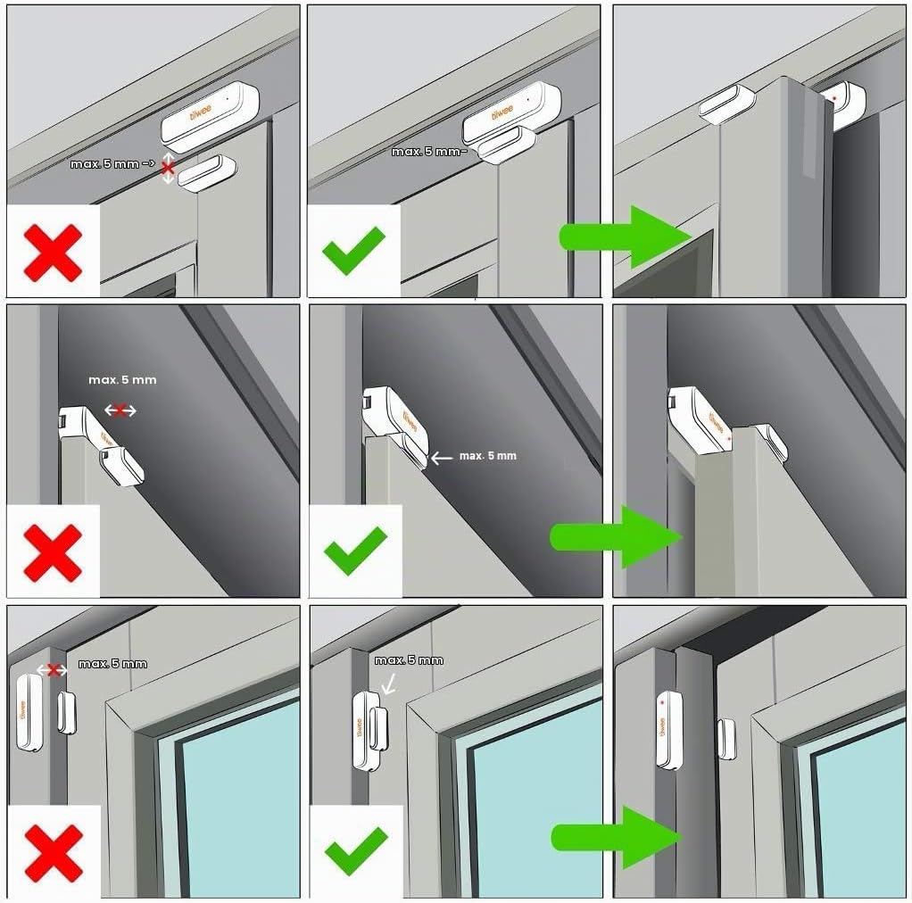 tiiwee TWWS03 Fenster- und Türsensor für Tiiwee Home Alarm Systeme. Erweitern Sie Ihr System ganz ei