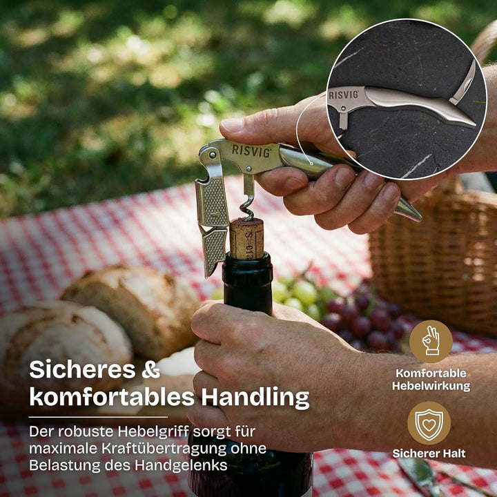 Acutus Kellnermesser – Professioneller Korkenzieher mit patentiertem 2-Stufen-System & spezialgerill