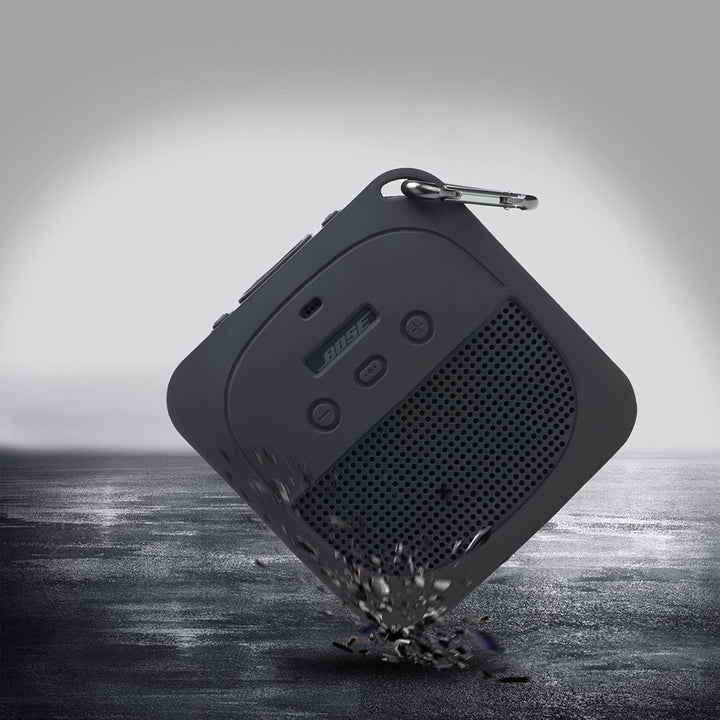 Aenllosi Silikonhülle für Bose SoundLink Micro Bluetooth Lautsprecher, Nur Tasche(Schwarz)
