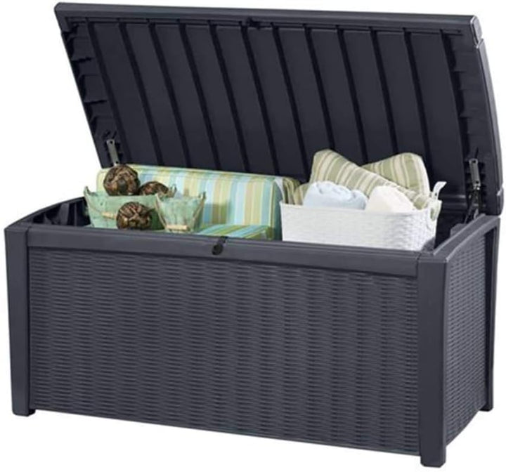 Keter 7290103665449 Chalet et Jardin Rio Truhe Harz Anthrazit-Grau 129,5 x 70 x 62,5 cm