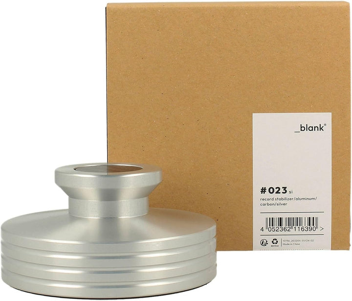 _blank #023si | Stabilisator für Schallplattenspieler | Auflagefläche und Griffeinlage aus Kohlefase