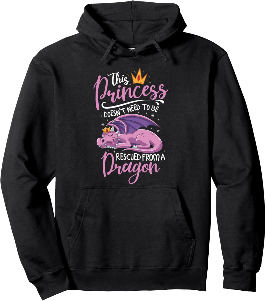 Diese Prinzessin braucht keine Rettung Drachen Geschenk für Pullover Hoodie