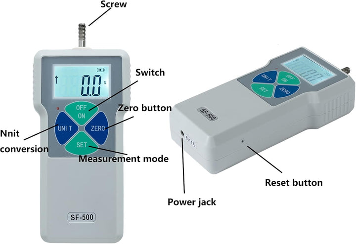 Beslands Force Gauge Digitales Kraftmessgerät Push-Pull-Messgerät Hochpräzisions-Digital-Kraftmessge