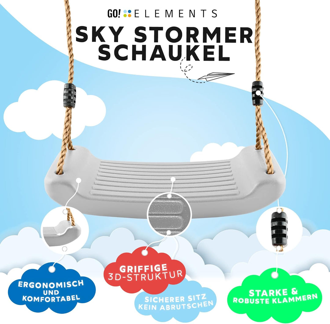 GO!elements Schaukel Garten - Kinderschaukel Outdoor Indoor - Schaukelsitz Schaukelbrett Brettschauk