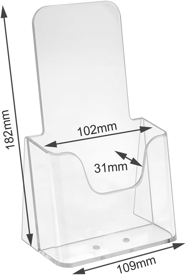 Zeigis 10er Set Tischprospektständer DIN Lang (99 x 210 mm) Prospekthalter Flyerhalter Transparenter