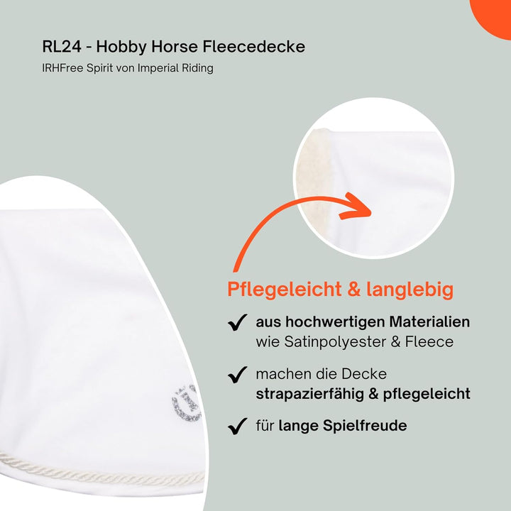 RL24 - Hobby Horse Fleecedecke IRHFree Spirit von Imperial Riding – Spielzeug Pferdedecke mit Pelzkr