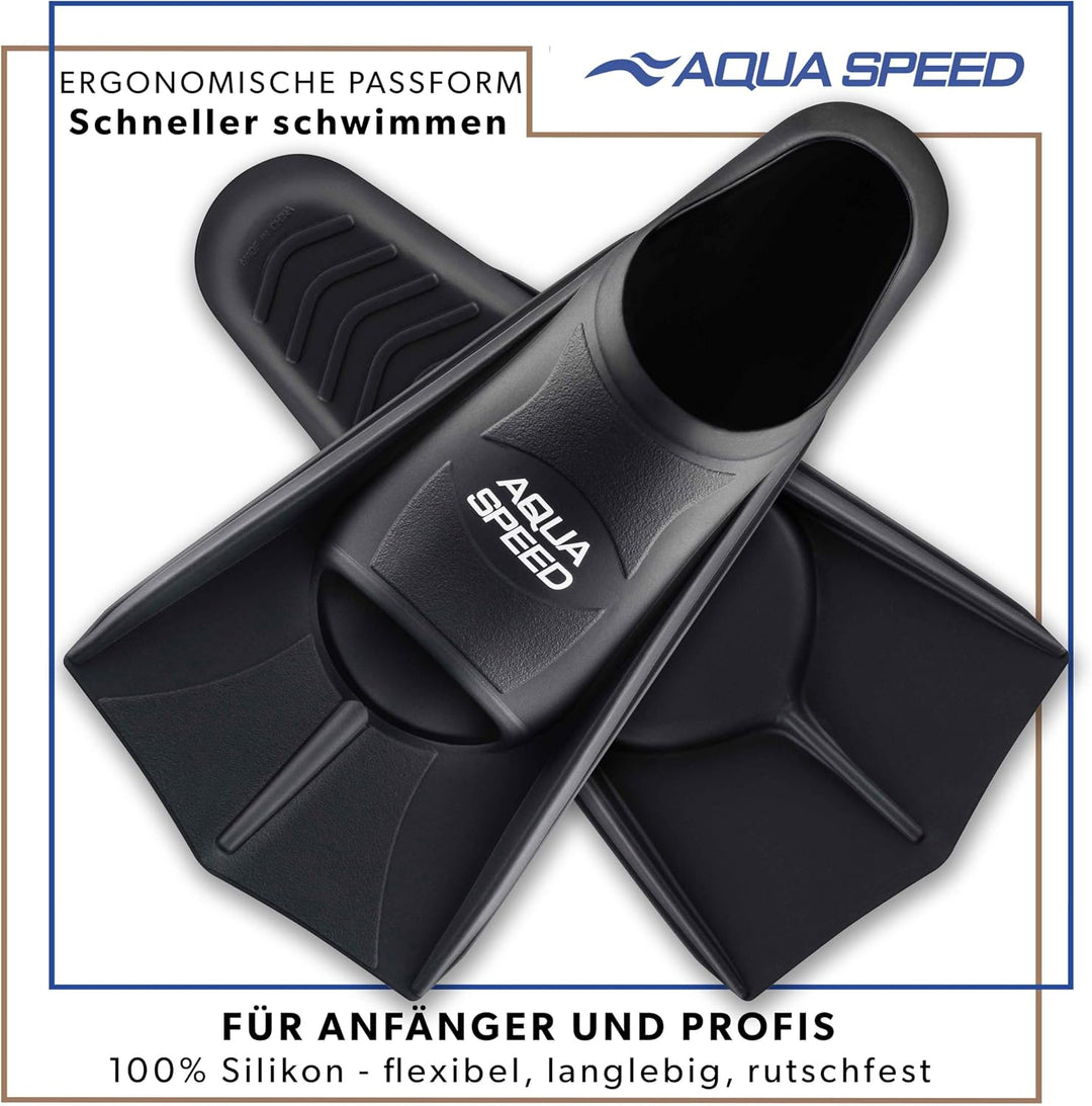 Aqua Speed Kurze Schwimmflossen für Erwachsene und Kinder I HIGH TECH | weiche Trainingsflossen I le
