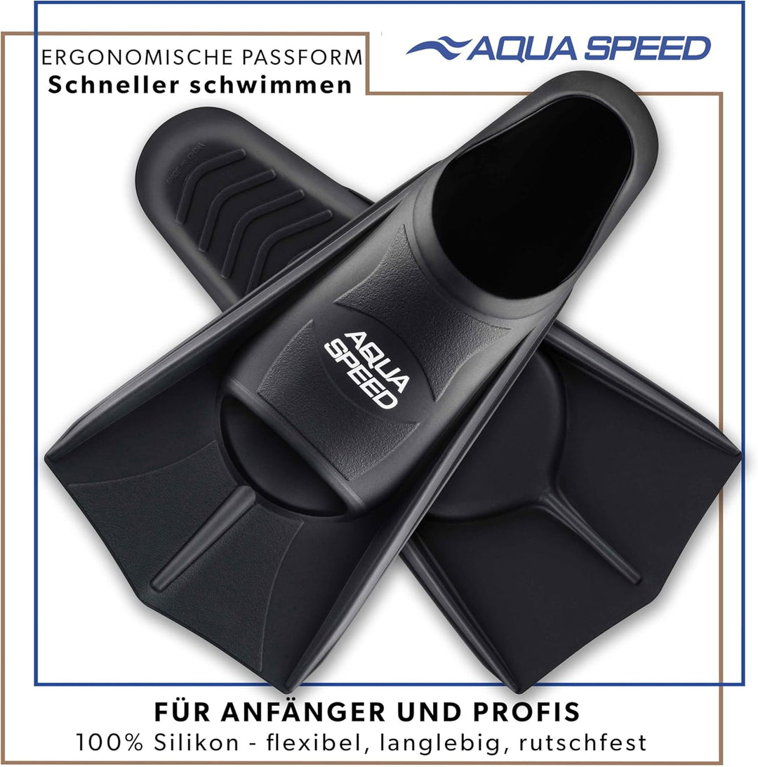 Aqua Speed Kurze Schwimmflossen für Erwachsene und Kinder I HIGH TECH | weiche Trainingsflossen I le