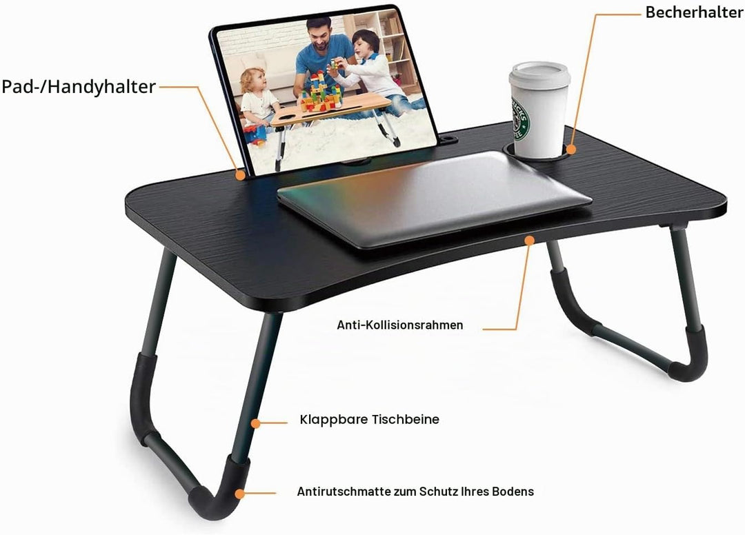 Laptoptisch, Betttablett, Laptop Betttisch Klappbar Tragbar, Lesetisch, Frühstücksbrett, NotebookTis