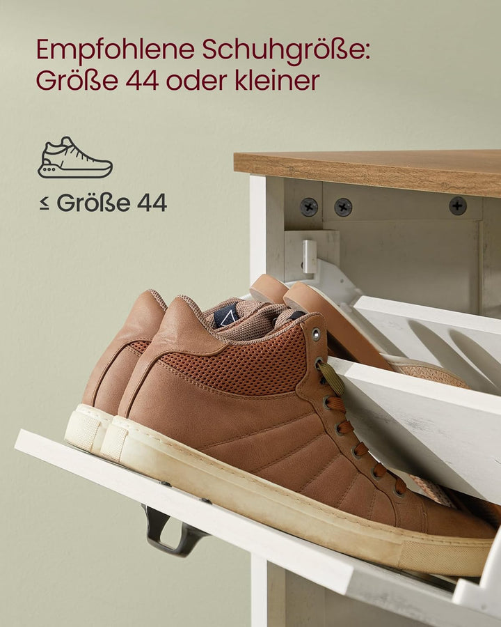 VASAGLE LIRY Kollektion - Schuhschrank 3 Klappen, Schuhkipper, freistehendes schmales Schuhregal, fü