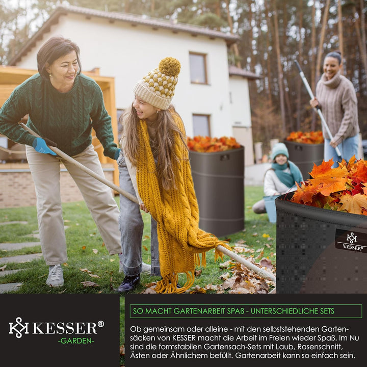 KESSER® Pop-Up-Gartensack 219L Laubsack Gartenabfallsack inkl. Handschuhe | Selbststehend mit Griffe