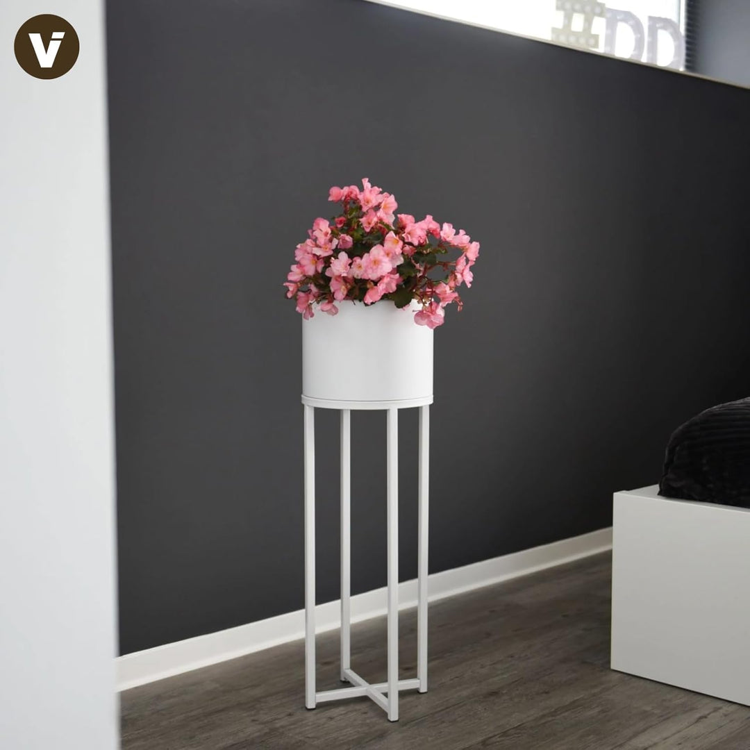 VIVANNO Blumentopf auf Ständer mit Beinen Füssen Gestell Elevate Cross 79 cm, Weiss 79x25x25 cm Cros