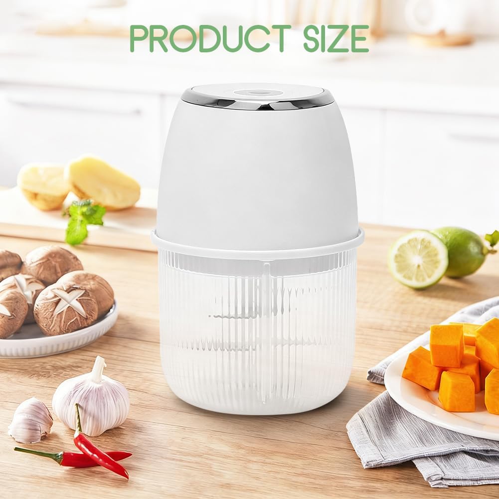 Zerkleinerer Elektrisch Mini, 350 ml Elektrische Gemüsezerkleinerer Zwiebelschneider, Klein Küche El