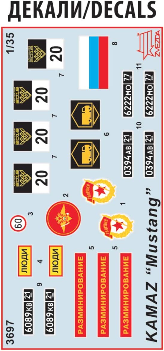 Zvezda 3697 Kamaz Plastikmodellbau 500783697-1:35 5350 Mustang-Plastikbausatz-Modellbausatz-Zusammen