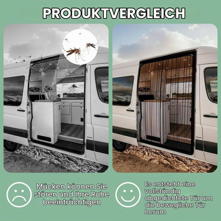 Moskitonetz Magnetisch für VW T5 T6 Schiebetür, Insektennetz &amp; Auto-Fliegengitter mit Sonnenschutz u