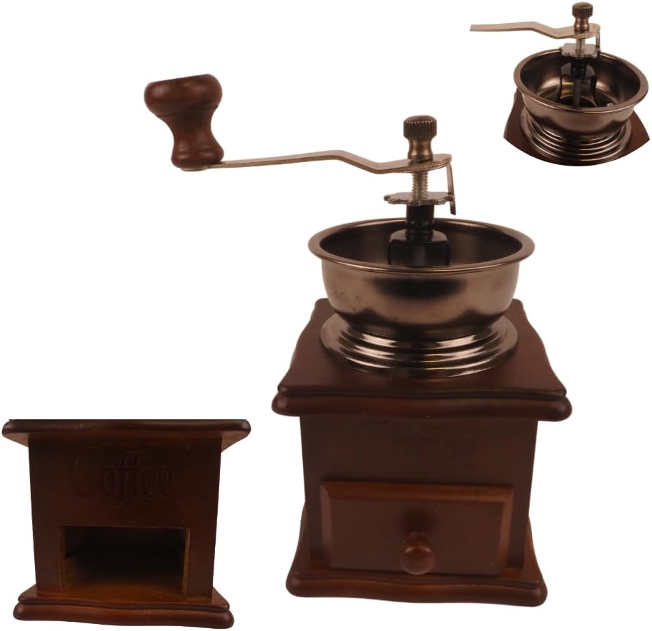 Kaffeemühle Holz manuell Retro Kaffeemühle im rustikalen Stil Handmühle für frischen Kaffee