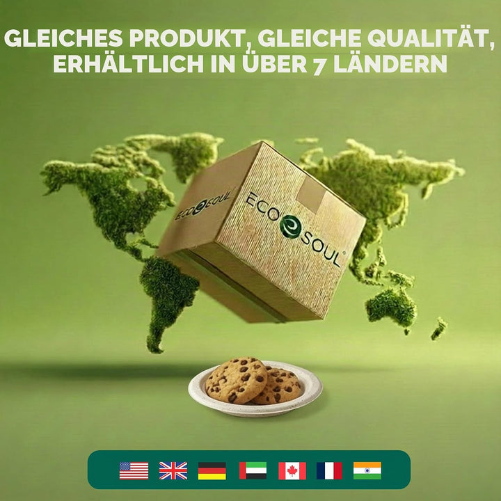 ECO SOUL Pearl White Runde 25cm Bagasse Pappteller (400 Stück), Einweggeschirr und 100% Kompostierba