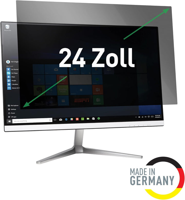Leitz Monitor Blickschutzfilter 24 Zoll (16:10), Abnehmbare Schutzfolie, Mit Blaulichtfilter und Ble