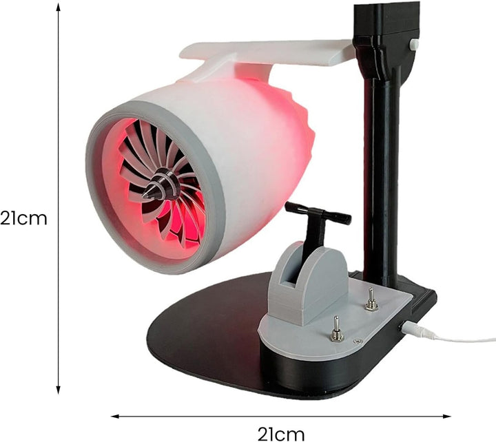 Yokawe Flugzeug-Turbo-Motor-Schreibtischventilator, kreatives Desktop-Jet-Motor-Turbofan-Modell, rot