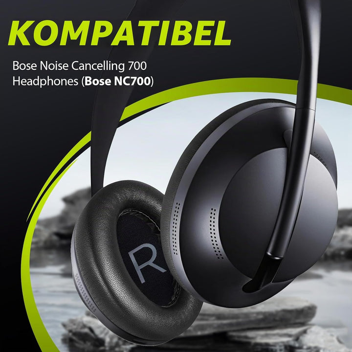 Ersatz Ohrpolster für Bose NC700 / 700 Noise Cancelling Kopfhörer, Aurivor Lammfell-Leder Ohrkissen-