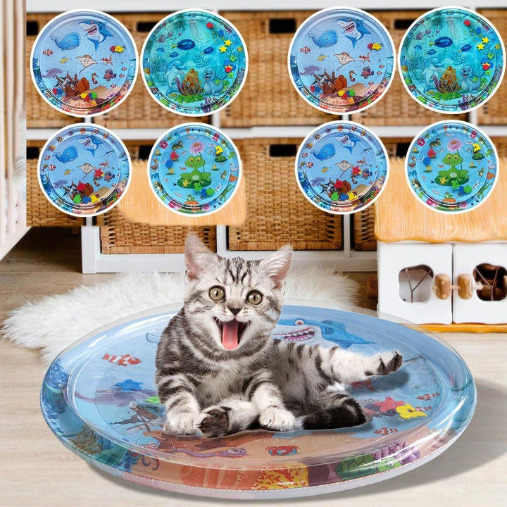 ∅65 Wasserspielmatte Katze, Sensorische Wasser Spielmatte für Katzen, Verdickte 50 Seide rutschfeste