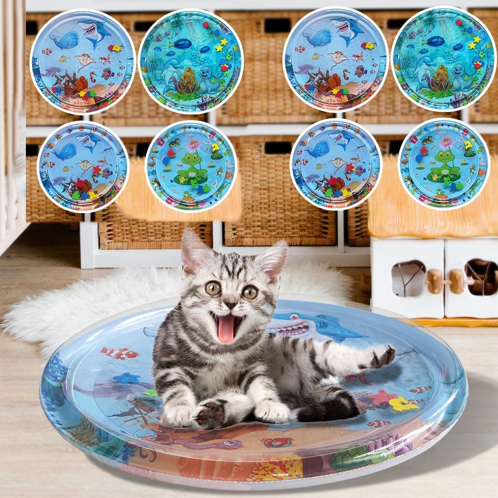 ∅65 Wassermatte für Katzen, Sensorische Wasser Spielmatte für Katzen, Verdickte 50 Seide rutschfeste