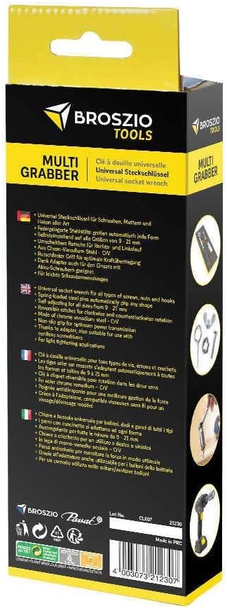 Multi Grabber – Universalschlüssel mit 8-21mm für Schrauben, Muttern & mehr – Inkl. Universalnuss, R