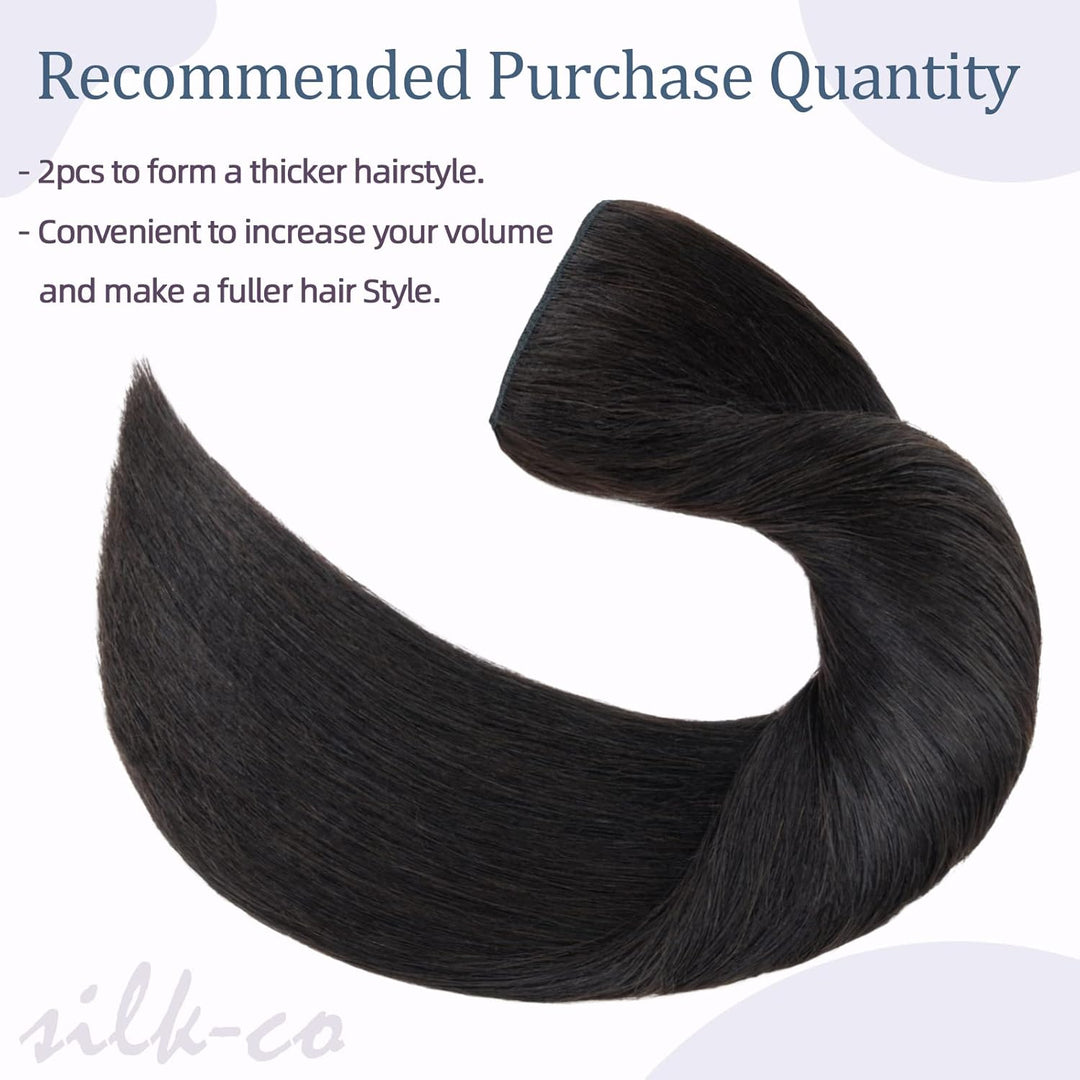 Clip in Extensions Echthaar DICK Haarteile Echthaar 1Pc 5 Clips Extensions Echthaar Clip in Weich Na