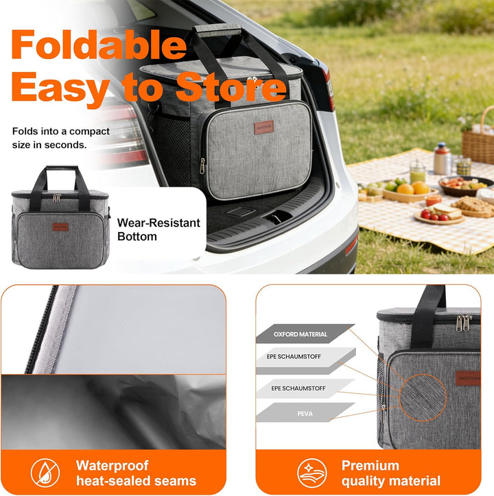 Isolierte Faltbare Kühltasche Lunchtasche wasserdichte Thermotasche Umhänge Tragetasche Für Herren D