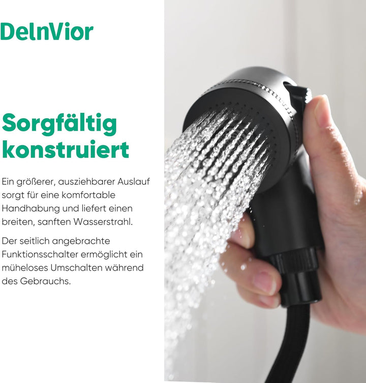 Waschbeckenarmatur mit ausziehbarer Brause Edelstahl-Wasserhahn bad mit Warm- und Kaltwassermischer