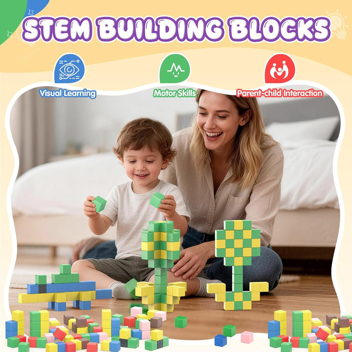 HaoVrisn Magnetische Bausteine Kinderspielzeug, 60 Stück Magnetbausteine Spielzeug Kinder ab 3 4 5 6
