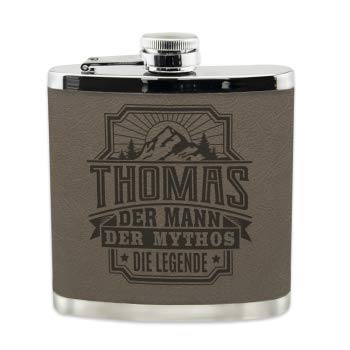 History & Heraldry Echter Kerl Flachmann Thomas - individuell und personalisiert mit Gravur, Name un