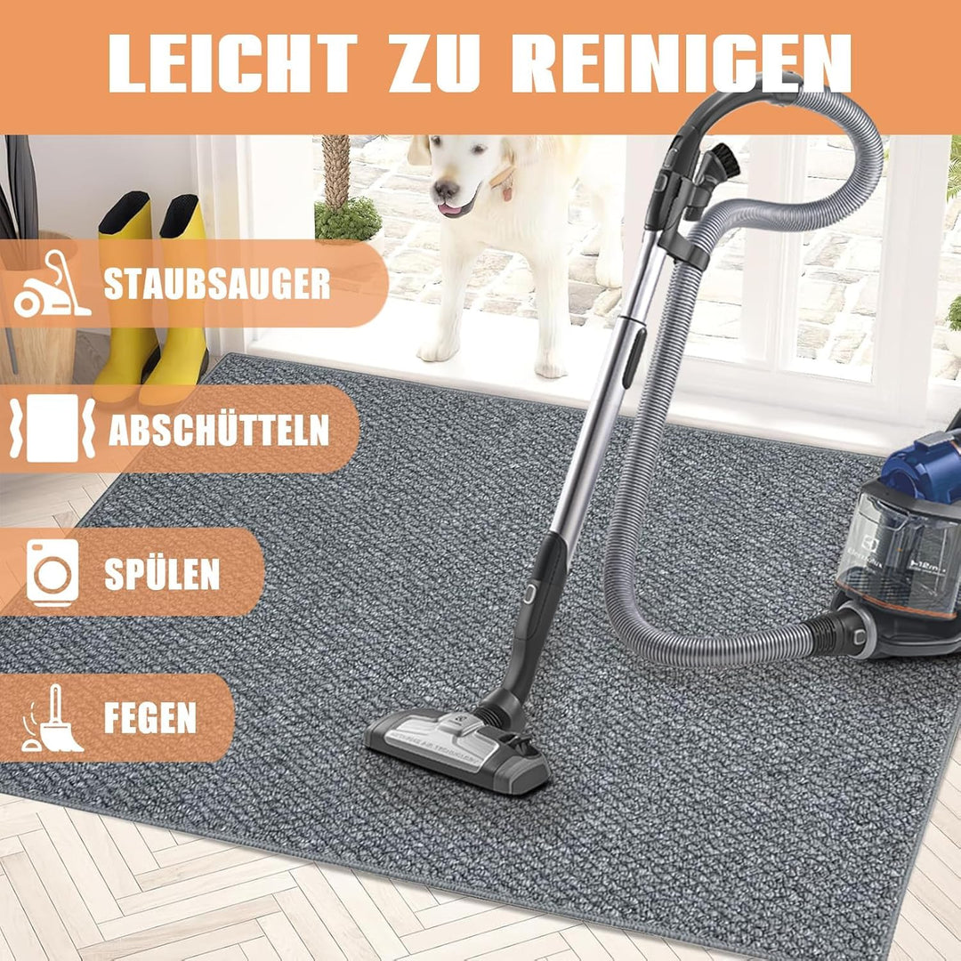 Schmutzfangmatte Innen 80x100 cm, Rutschfest Fussmatte Aussen und Innen, Waschbar Sauberlaufmatte Tü