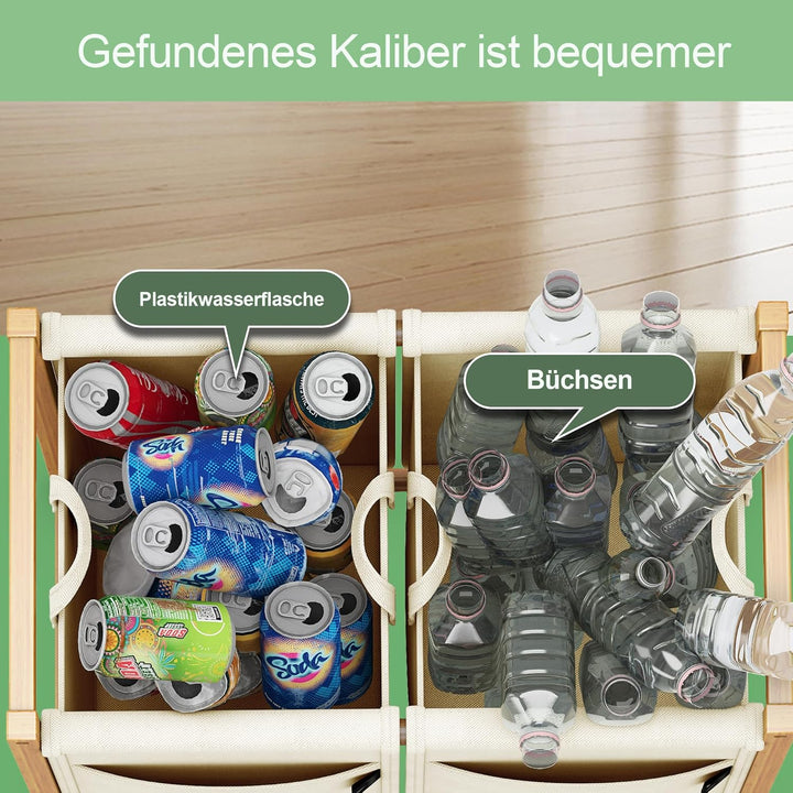 AdelDream 100L 2 Fächer Pfandflaschen Sammelbehälter Gross Pfandflaschen Aufbewahrung Behälter für l