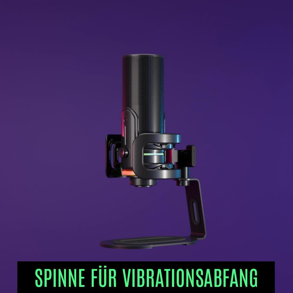 Streamplify MIC PRO RGB Mikrofon, Studioqualität, Fortschrittliche Geräuschunterdrückung, 192kHz/24b