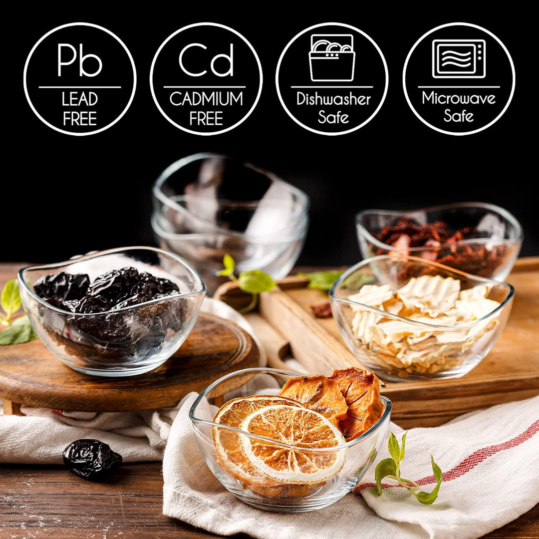 CRYSTALIA Premium Klein Glas Dessertschalen Set 6, 215 ml, 100% BLEIFREIE Glasschalen, Eisschale, De
