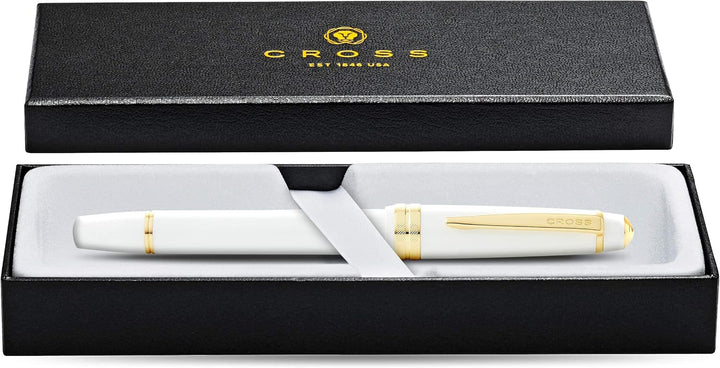 Cross Bailey Light Füllfederhalter (Federstärke F, inkl. Geschenkverpackung) Weiss-Lack mit goldfarb