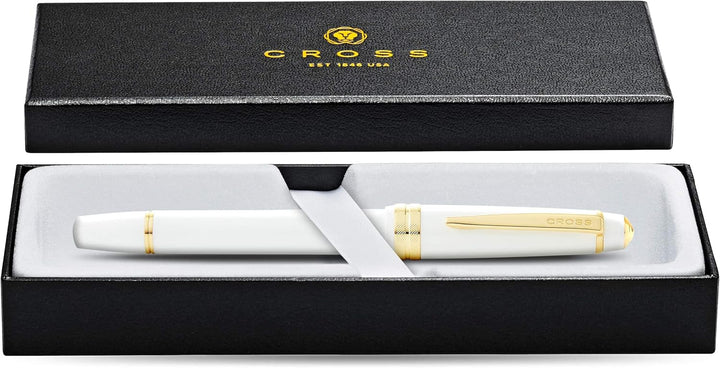 Cross Bailey Light Füllfederhalter (Federstärke F, inkl. Geschenkverpackung) Weiss-Lack mit goldfarb