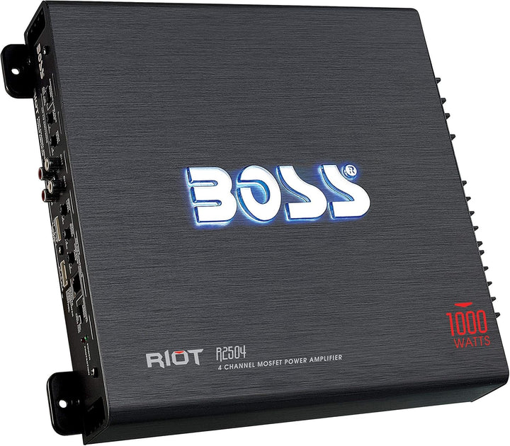 BOSS AUDIO R2504 Riot Serie 4-Kanal Full Range 1000 Watt Klasse A / B Verstärker Endstufe, 1000 W, 4