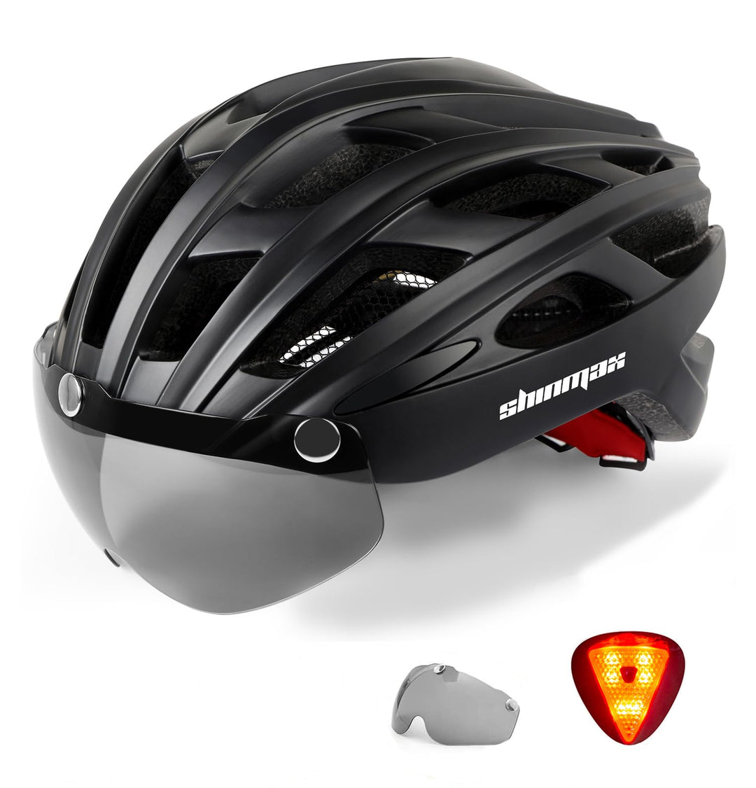 Shinmax Fahrradhelm Herren Damen Fahrradhelm mit Visier Magnetische Abnehmbarer Schutzbrille Fahrrad