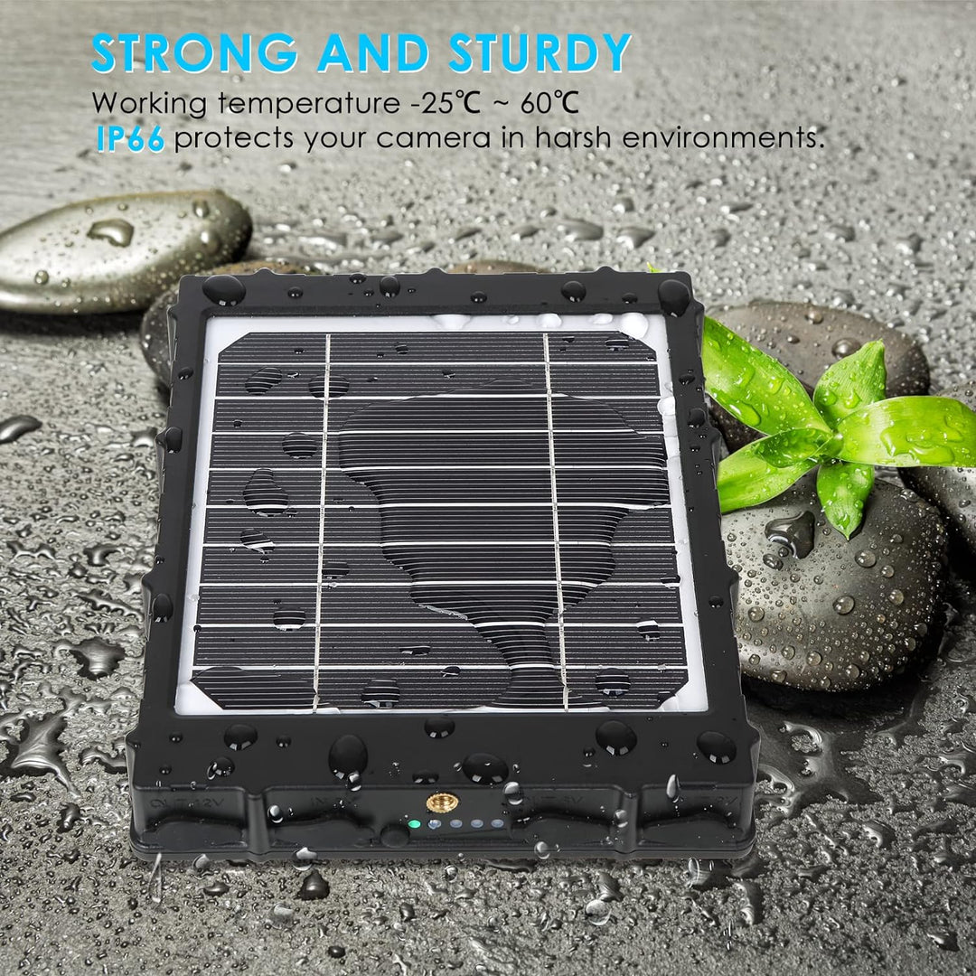 Folgtek 8000mAh Solarpanel 12V/1.2A, 9V/1.6A, 6V/2.4A Ausgang, Externer Eingang 5 V/2A IP66 Wasserdi