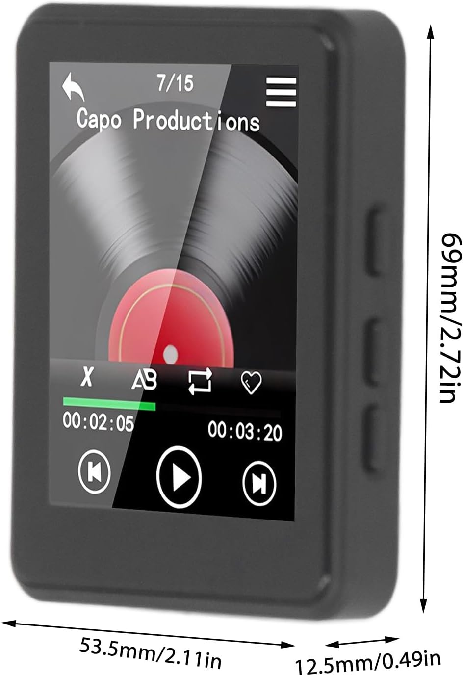 MP3-MP4-Player, MP3-Musik-Player mit 2,4-Zoll-Voll-Touchscreen und Speicher, Klassischer MP3-Player