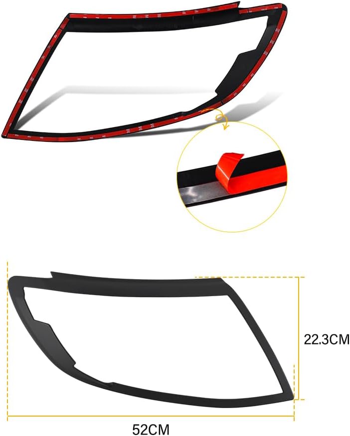 JHCHAN Scheinwerferabdeckung für Ford Ranger 2012-2014 T6 Wildtrak XL XLT Limited Tremor Scheinwerfe