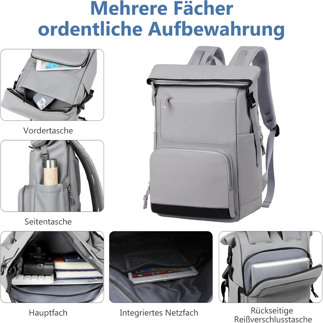 Leichter Rucksack 18–21L – Tagesrucksack für Uni, Arbeit & Alltag, Wasserabweisend, Anti-Diebstahl,
