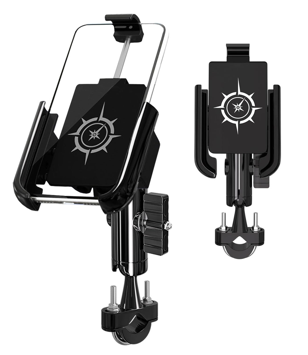 AGEofDMS Aluminium Motorrad Handyhalterung, Handyhalter für Motorrad, Fahrrad und Scooter Lenker, An