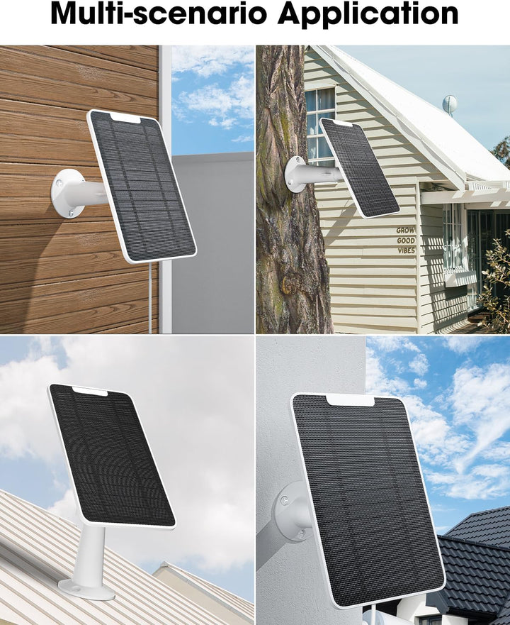 Solarpanel-Ladegerät Kompatibel mit Google Nest-Kamera im Aussen & Innenbereich(Batterieversion), 6W