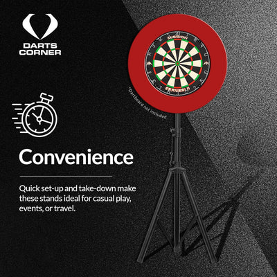 Darts Corner DM01 | Professionelles tragbares Dreibein-Stativ für Dartscheibe, Reiseständer für mobi