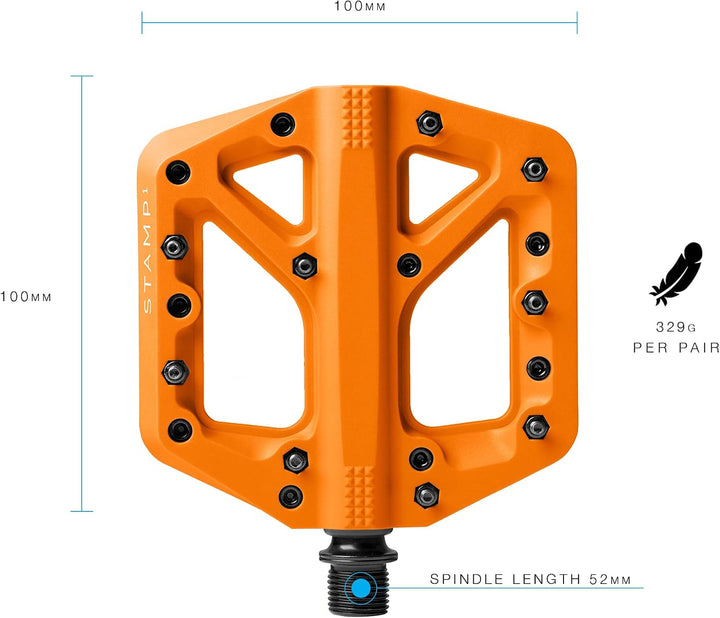 Crankbrothers Stamp Flat BMX/MTB Fahrradpedal – Plattform-Fahrradpedal, minimales Profil, Verstellba